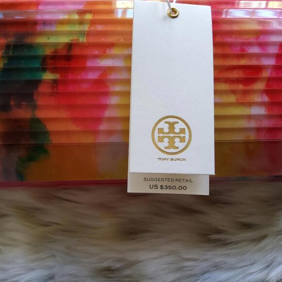 NWT Authentic Tory Burch Rayna Resin Clutch - Picture 7 of 12